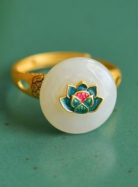 国潮戒指天醉和田玉中国风女