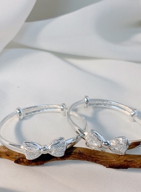 s999蝴蝶结可爱风小孩子满月足银