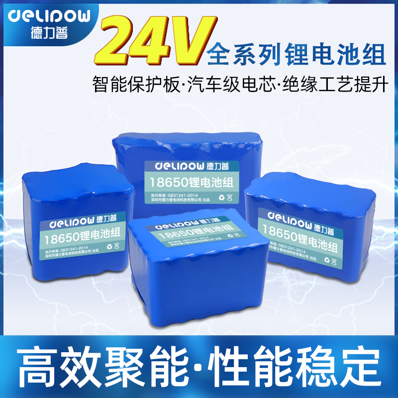 德力普24V锂电池组18650大容量户外音响监控电源12伏锂电瓶可充 - 图0