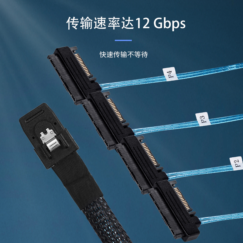 Mini SAS 36P SFF-8087转SFF-8482 SAS 29+15P SAT A传输连接线 - 图0