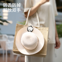 Panda Hat Clip Magnetic Suction Sun Cap Hook Out Portable Travel Bag bag hanging decoration Anti-drop hanging buckle containing deviner