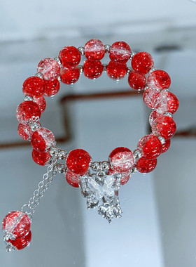 超仙蝴蝶玉碎手链女小众