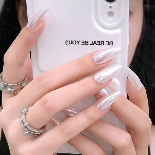 镜面银色魔镜粉2025美甲店专用甲油胶超亮月光石粉天空之镜极光粉 - 图2