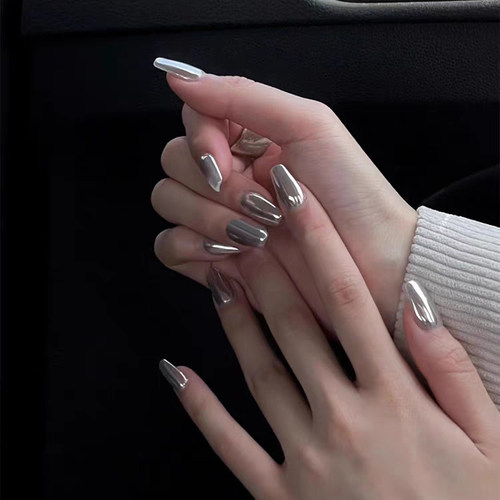 镜面银色魔镜粉2025美甲店专用甲油胶超亮月光石粉天空之镜极光粉 - 图1