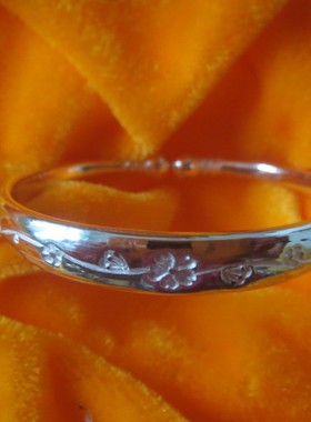 足银儿童女孩子蒜头手镯