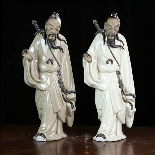 吕祖八仙洞宾 石湾公仔陶瓷工艺品新美陶人物可家居摆件包邮 - 图2