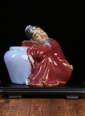 醉酒多肉植物花盆公仔石湾陶瓷