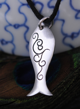 足银单独古法项链配饰挂件吊坠