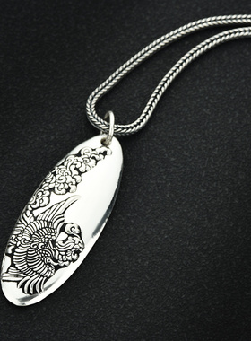 女饰品浮雕足银古法女士汉服吊坠