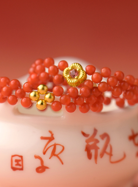 天然川料满肉南红戒圈新年戒指