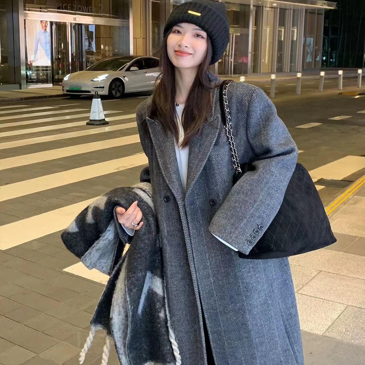 YX呢子大衣女秋冬高级感毛呢外套2024新款小个子赫本风超好看_小懒猫美衣6号店_女装/女士精品-第4张图片-提都小院