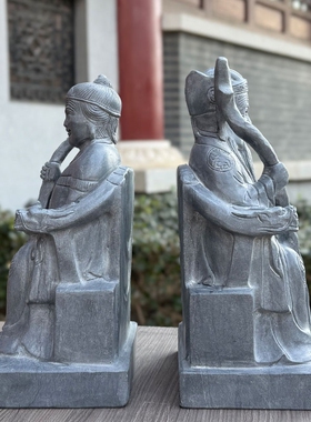 供奉土地公公石雕神像土地婆婆