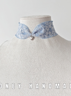 创意设计花朵浮雕手工颈圈复古金属爱心吊坠choker脖子饰品短项链