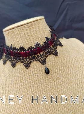 lolita洛丽塔日常百搭项圈暗黑系萝莉女孩装扮项链蕾丝绑带款颈链