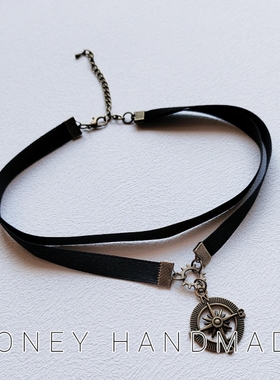 欧美复古宫廷风金属指南针吊坠项链女颈链锁骨链颈饰女锁骨短项链