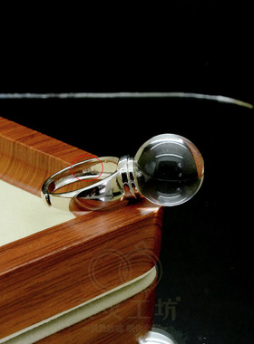 新款天然白水晶戒指女开口S925纯银冰透露珠简约经典灵露原创R87