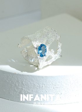 原创新款破碎S925纯银戒指女宽版夸张指环 时尚潮流镂空素银R56