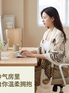 欧美复古大猎豹披肩女新款轻奢时尚老钱风高级感围巾外搭气质百搭