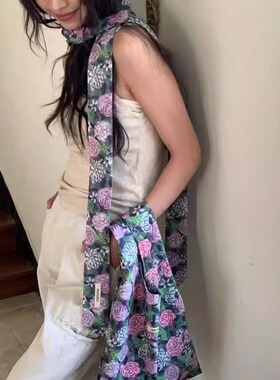 超长条棉质腰带发带飘带小丝巾女