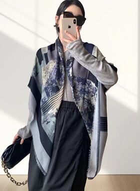 棉麻围巾女大披肩春秋130大方巾