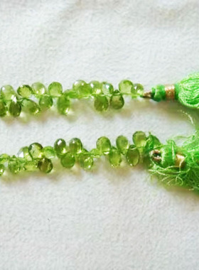 时尚风珠宝天然橄榄石耳钉手链