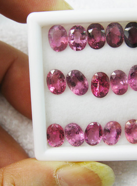 天然红碧玺手链项坠裸石戒面