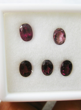 红碧玺手链项坠裸石戒面