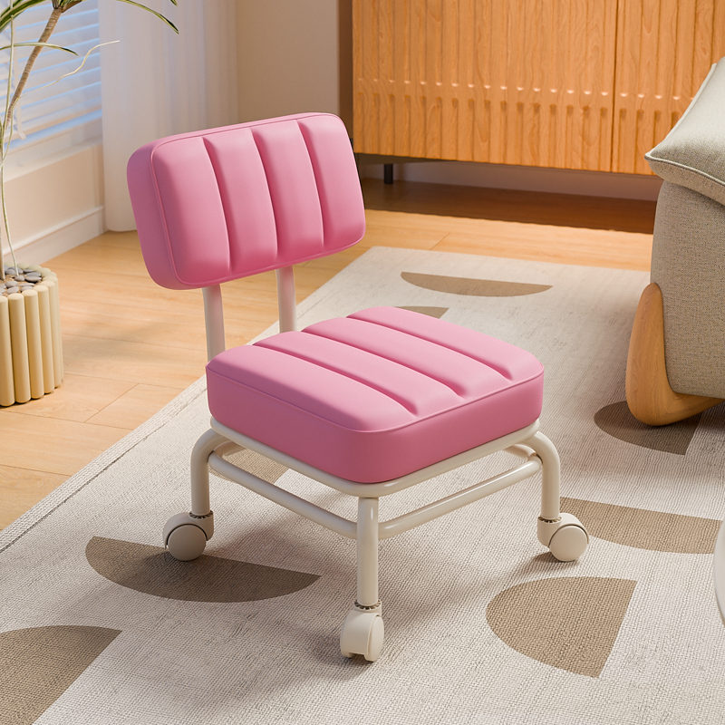 舒服久坐靠背矮凳沙发椅家用万向轮凳子软坐垫滑轮移动轻奢小椅子,淘宝优惠券,粉丝福利购,淘宝优惠卷