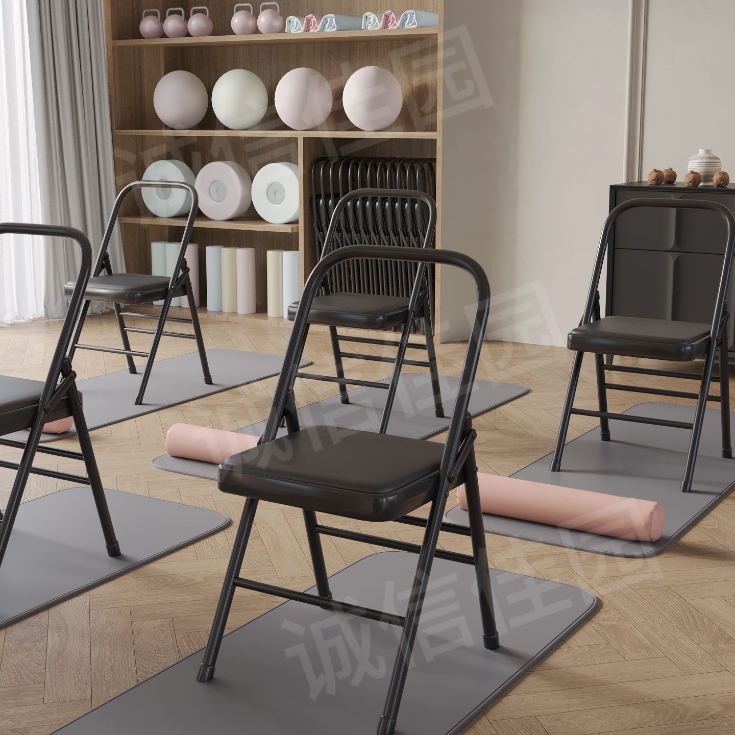 Yoga瑜伽椅艾扬格辅具瑜伽椅PU面瑜伽椅辅助椅折叠凳子普拉提椅子,淘宝优惠券,粉丝福利购,淘宝优惠卷