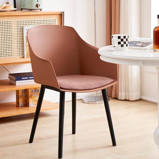 Plastic Nordic Dining Chair Backrest Stool