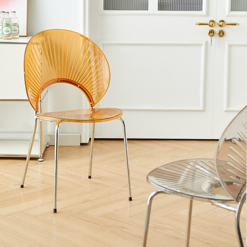 北欧设计师家用贝壳椅子ins亚克力民宿酒店餐椅简约休闲靠背凳子