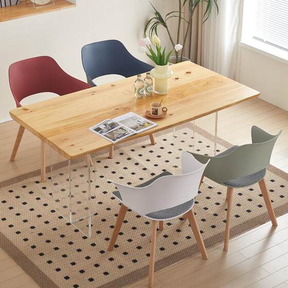 Plastic Nordic Solid Wood Armchair Dining Chair