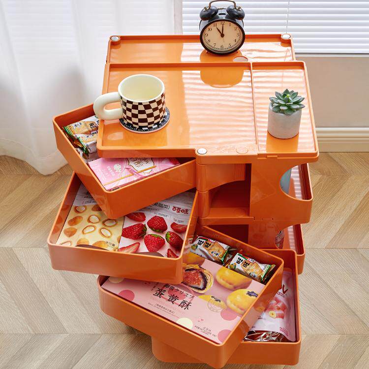 小推车置物架床头化妆品收纳柜网红ins风可移动旋转多功能收纳架