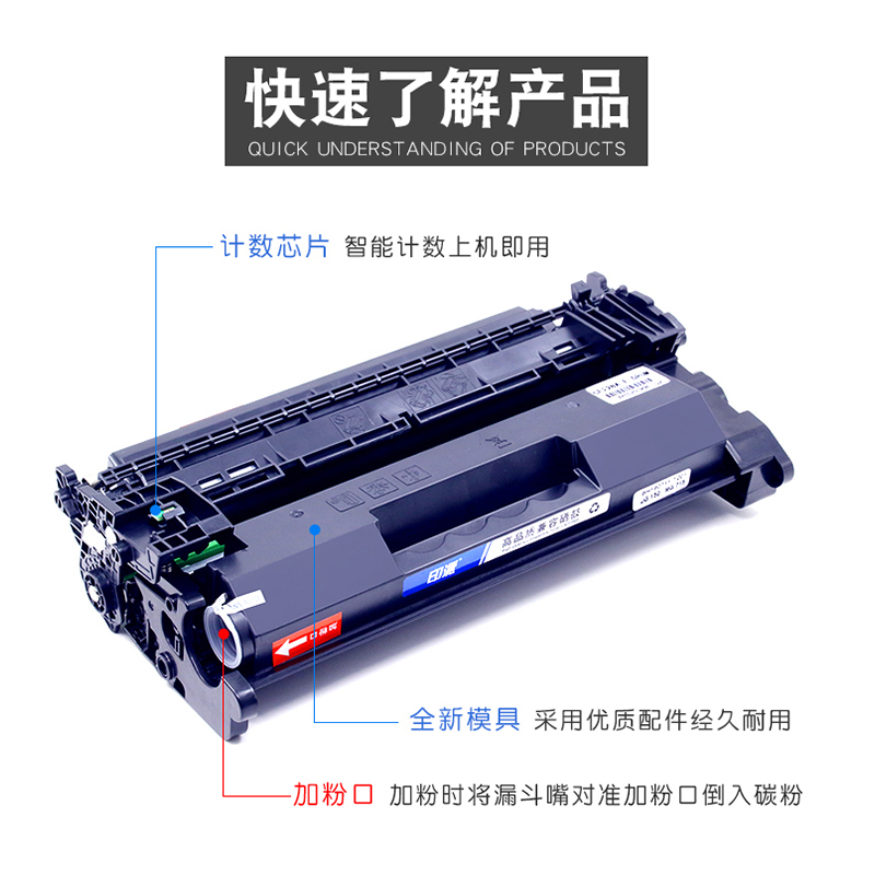 适用惠普M403d硒鼓hp28a m427dw M427fdn cf228a墨盒M403dn易加粉 - 图0