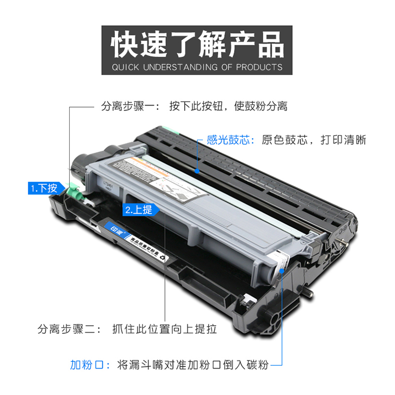 适用联想M7400pro硒鼓碳粉M7400W打印机墨盒LJ2400pro粉盒墨粉仓 - 图0