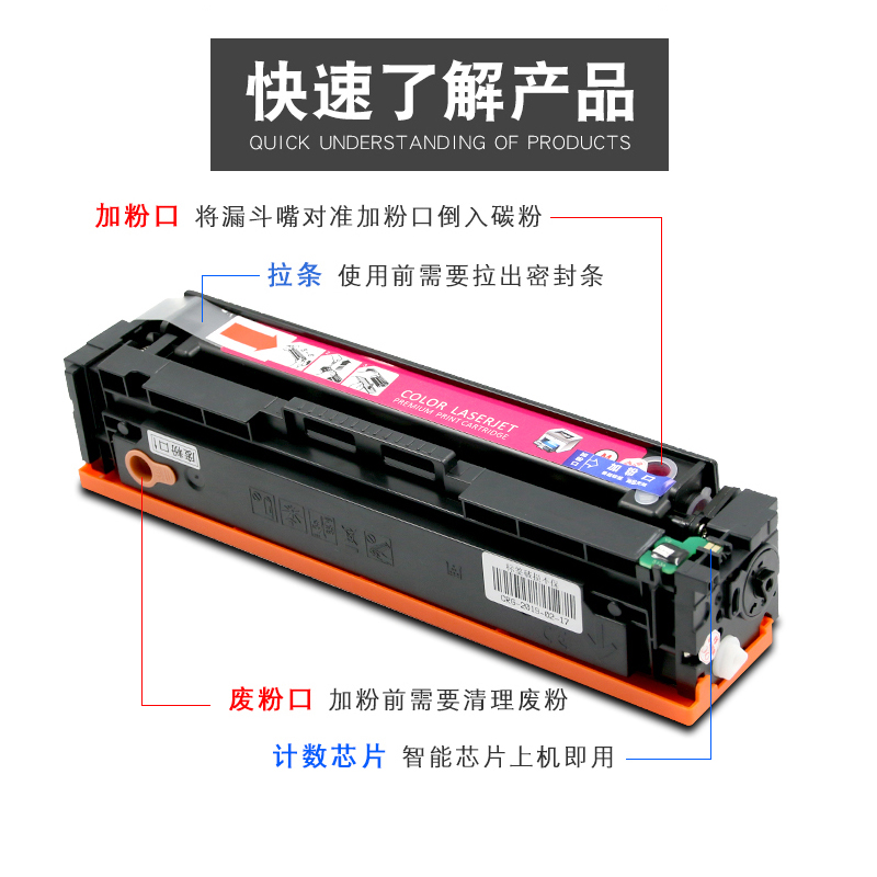 适用206A惠普M255nw硒鼓M255dw M282nw M283fdw打印机墨盒M283fdn - 图0