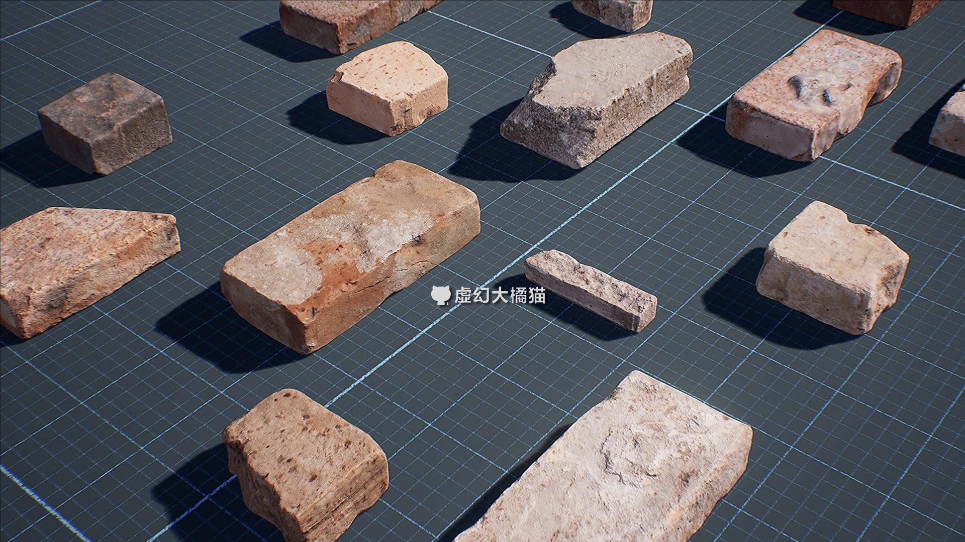 UE4虚幻5 Photo Scanned Bricks 扫描写实砖头块场景建筑材料模型 - 图1