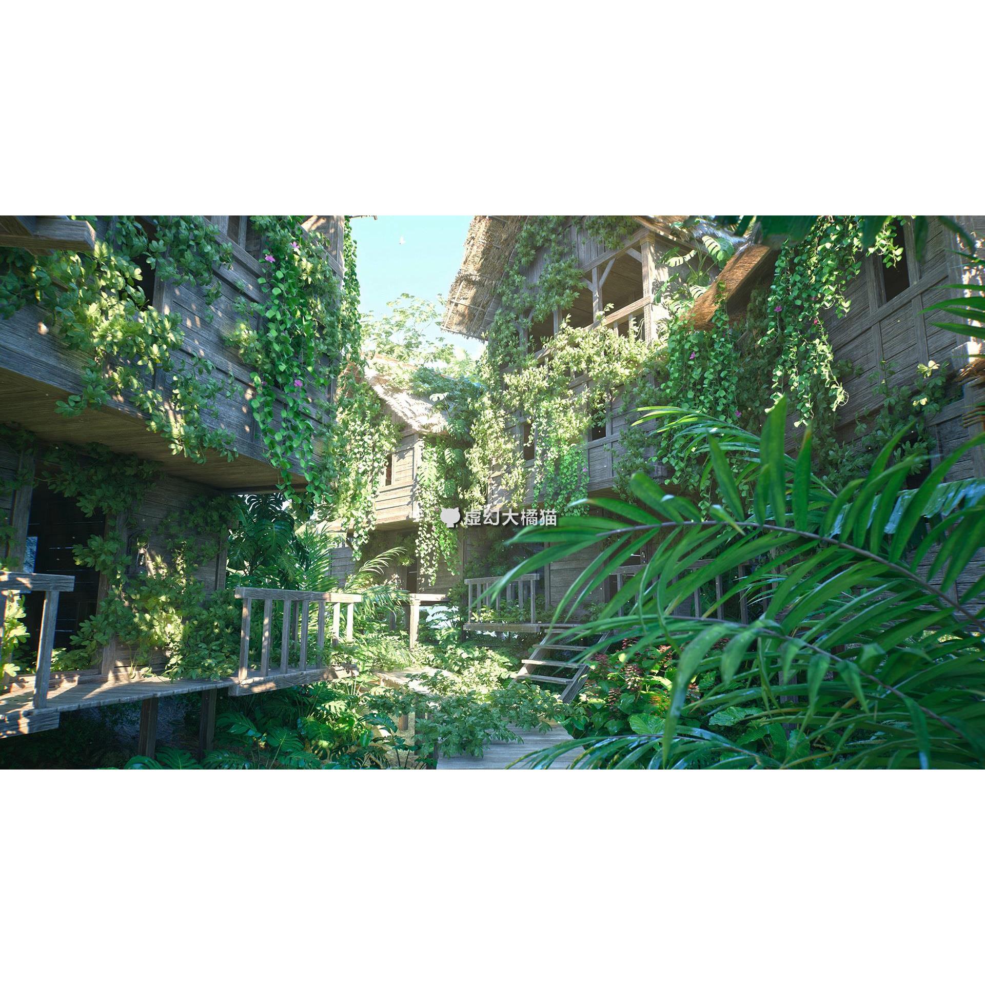 UE5 Tropical Island Pack 热带海岛屿木屋场 雨林植物岩石村庄 - 图3