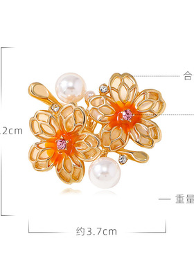 中国风梅花胸针复古气质双梅花珍