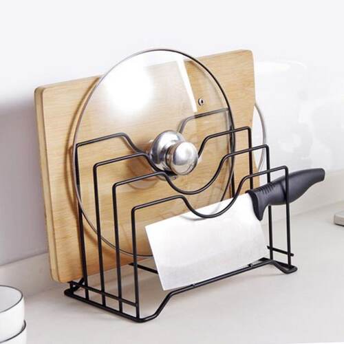 Iron Kitchen Shelf Pan Rack Cutting Board Holder Storage Pot - 图2