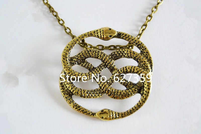 The Never Ending Story Style Auryn snake Pendant Necklace R - 图1