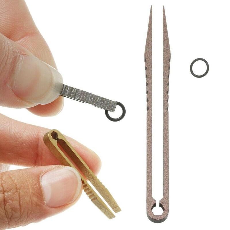 1Pc Mini Titanium Alloy Tweezers Outdoor EDC Multi-Function - 图0