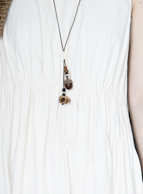 原创设计手工制作夏季咖啡豆咖啡杯日系森系自然系项链闺蜜礼物