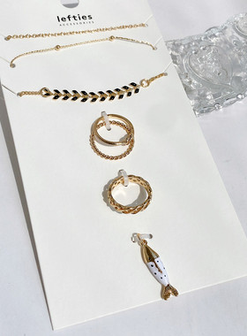 欧美外贸原单小众设计感精致时尚个性简约高级感新款手链戒指组合