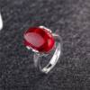 925 sterling silver fashionable adjustable ring chalcedony