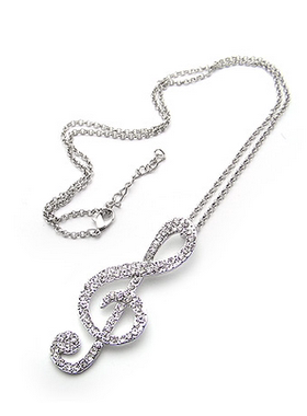 音符毛衣链长款满钻时尚百搭