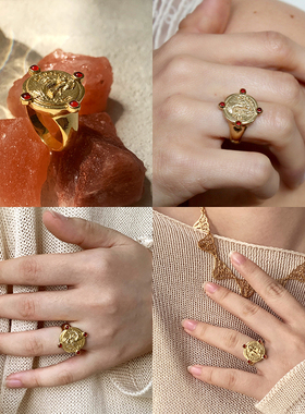 Gemisland白百何同款石榴石戒指