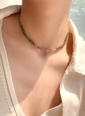 ByJohanne黄铜镀18k金串珠项链