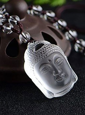 天醉女天然白水晶佛公吊坠