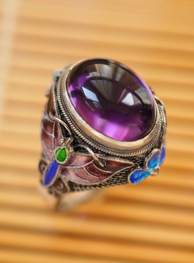 天醉手工复古宫廷掐丝珐琅戒指